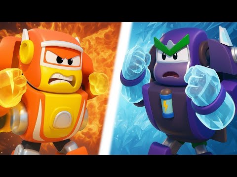 🔥 Feuer VS Eis 🧊 Robofuse VS Zitron! 🤖 Auto-Cartoons für Kinder