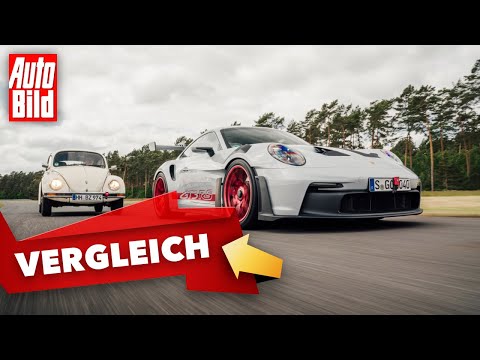 Porsche 911 GT3 RS und VW Käfer (2023) | Gibt's Ähnlichkeiten nach über 80 Jahren Verwandtschaft?