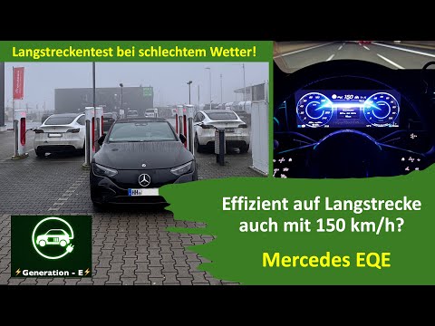 Mercedes EQE - auch mit 150 km/h effizient? Langstrecke bei miesem Wetter / Generation - E