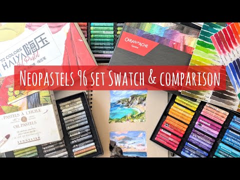 Caran D'Ache Neopastels 96 Set Review & Oil Pastel Comparison: Paul Rubens Haiya, Sennelier, Mungyo