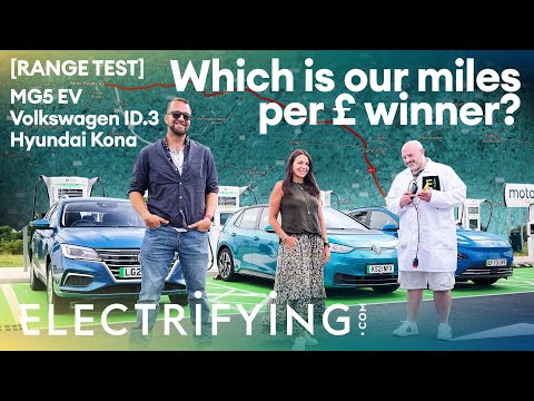 MG5 v VW ID.3 v Hyundai Kona Electric – Which is our real world miles per £ winner? / Electrifying