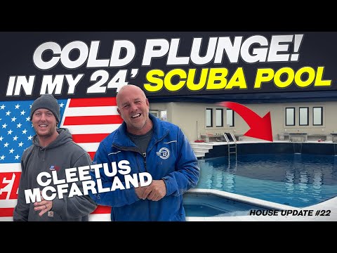 Cleetus McFarland Cold Plunge in 24 foot Deep Scuba Pool | House Build #22