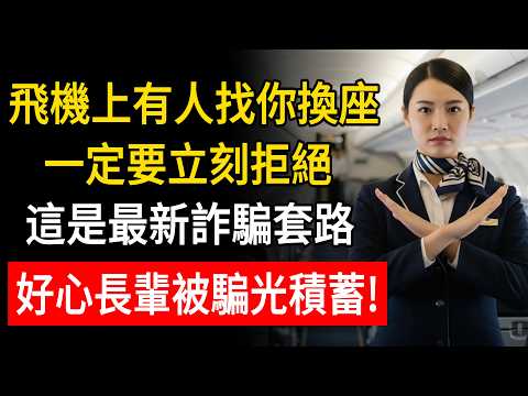 飛機上有人找你換座，一定要立刻拒絕，這是最新“詐騙套路”，好心長輩被騙光積蓄！#中老年人 #省錢 #出行