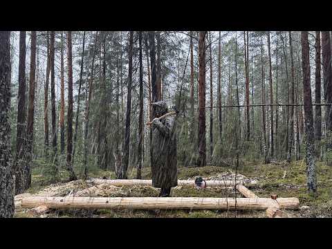 I STARTED BUILDING A WARM LOG CABIN AWAY FROM CIVILIZATION.RAINFOREST.