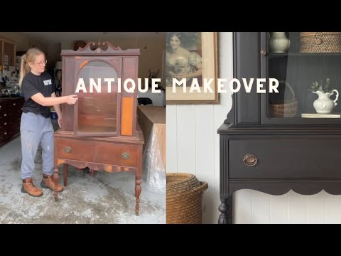 Amazing Antique Hutch Makeover with Real Milk Paint | How to Treat Termites / Bug Damage