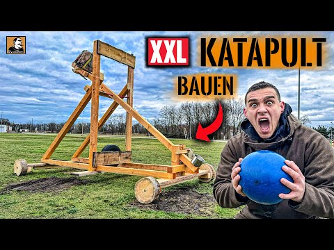 XXL KATAPULT bauen & damit SCHIEßEN mit @HOLZKUNSTSCHOLZOFFIZIELL | Survival Mattin
