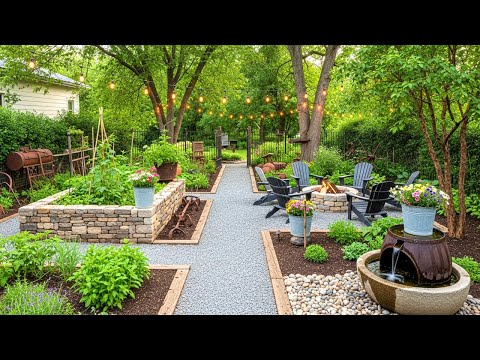 Genius Rustic Farmhouse Backyard Garden Ideas: Low-Cost DIY, Reclaimed Wood, Paths & Lighting