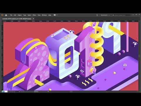 Isometric Illustrator Speed Art / Isometric Design with Numbers (2019)
