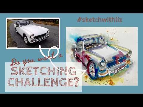 How to sketch a vintage car - MG Midget