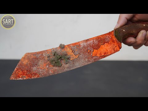 Restoration Old Very Rusted Big Chopper Knife