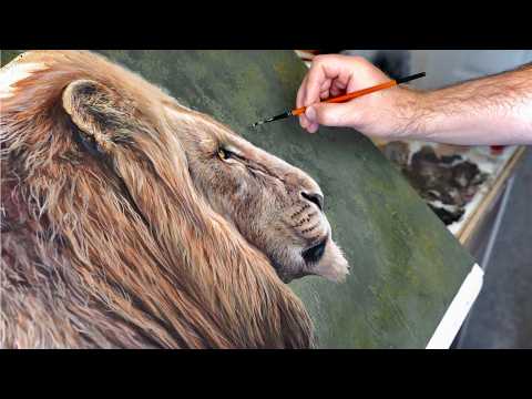 Never Give Up On Your Art Do This Instead… Acrylic Painting Lion Vlog Part 2
