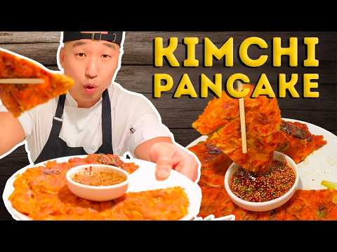 The BEST Kimchi Pancake Recipe 🔥🥞😋 Kimchijeon: 김치전