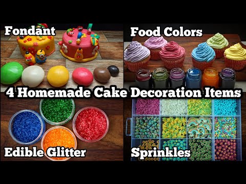 DIY Cake Decorating Essentials: Homemade Edible Glitter, Gel Food Colors, Sprinkles & Fondant !