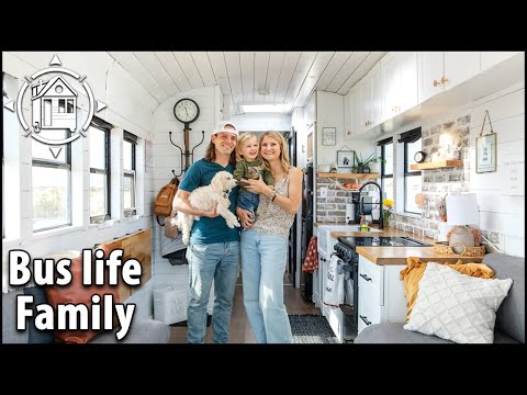 Their luxury RV is an old bus converted into a tiny home