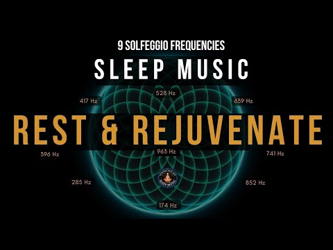 BLACK SCREEN SLEEP MUSIC ☯ All 9 solfeggio frequencies ☯ Full Body Healing