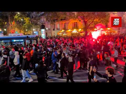 Chaos in the streets of Paris following PSG soccer victory