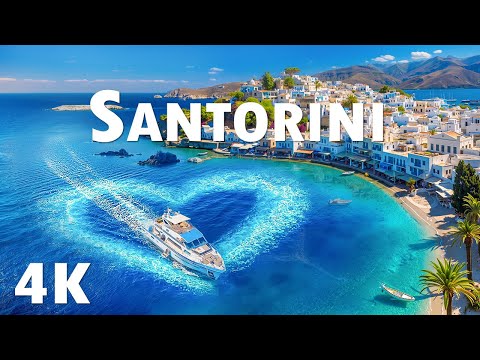 Santorini 4K - Discover the Stunning Caldera & Iconic Blue Domes With Deep House Chill Music