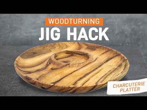Power Carving a Charcuterie Board | Woodworking Jig | Turning Wood