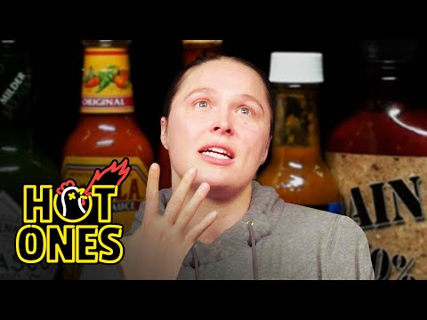 Ronda Rousey Splits Bones While Eating Spicy Wings | Hot Ones