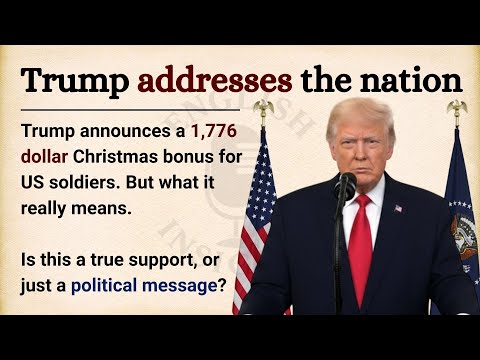 Trump announces $1776 'warrior dividend' || Learn English Through Story Level 2 || Graded Reader