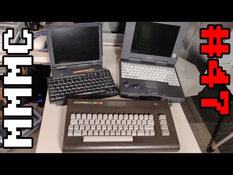 A IBM ThinkPad 701C with Butterfly Keyboard, a C16/+4 CPU Adapter, a Toughbook and an 8304 adapter