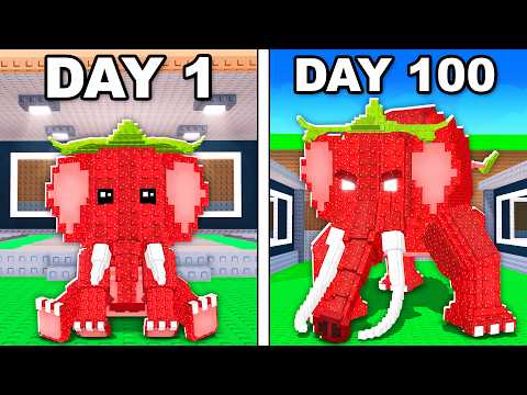 I Survived 100 Days As Strawberry Elephant in Steal A Brainrot...
