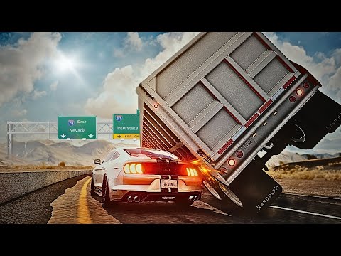 BeamNG Drive - Realistic Freeway Crashes #9