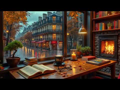 Cozy Autumn Jazz & Gentle Rain Sounds 🍁 Relaxing Piano Jazz for Focus, Study & Work