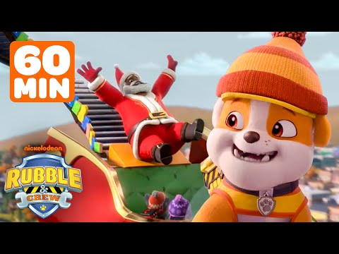 Rubble Rescues Santa Claus & Christmas! w/ Charger, Wheeler & Mix | 1 Hour | Rubble & Crew