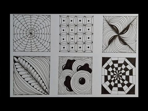 12 Easy Zentangle Patterns for Beginners | Part 2 🖊️✨