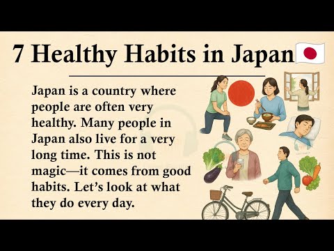 7 Healthy Habits in Japan🇯🇵 || ⚪🔴Learn English Through Story Level 3 || Graded Reader 🎧