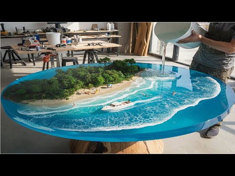 Beautiful Epoxy Table Heart-melting -Click to See the Process of Creating Paradise Island