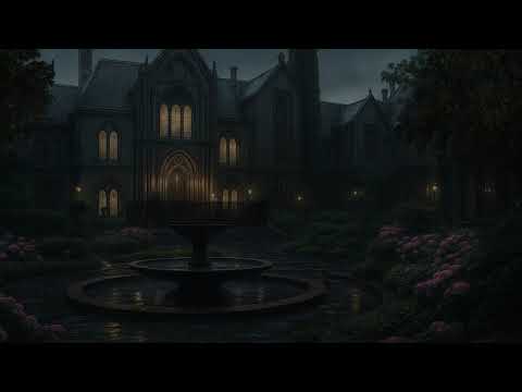 Whispering Academia – Midnight Garden of the Old Manor | Romantic Rainfall with Dark Academia Piano