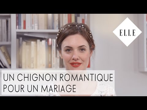Un chignon romantique pour un mariage┃ELLE Coiffure