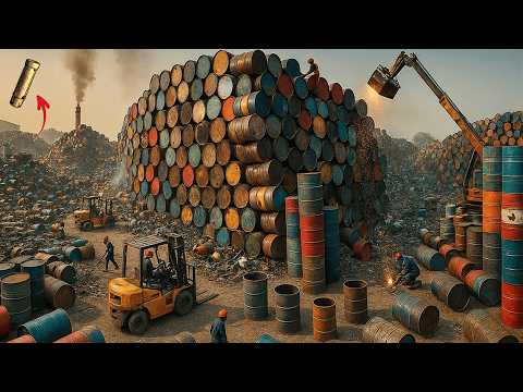 Amazing Process of Old Oil Drum Recycling to make New Rawal Bolts