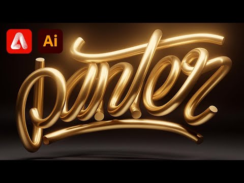 How to Generate Hand Written Calligraphic Text Made of Golden Splines in Adobe Firefly & Illustrator