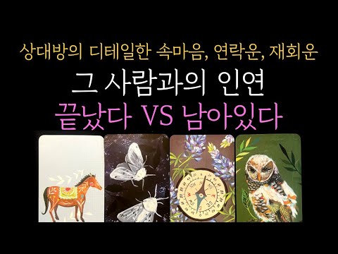 [타로 재회운]  💥99.9% 소름 리딩❗그 사람과 인연 끝났다 VS  남아있다🔮 상대방 속마음•연락운•재회운