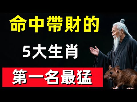 命中帶財的5大生肖，第一名最猛！家裡有一個，錢花不完用不盡！你家有嗎？快留言我接財神！轉發接財運！#修行思維 #修行 #福報 #禪 #道德經 #覺醒 #開悟 #禅修