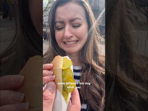 Would you try it? This Herring Hot Dog is famous in Amsterdam! #amsterdam #herring #typicalfood