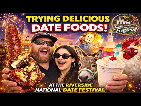 A DATE CORN DOG?! Trying CRAZY Date Foods at the Riverside National Date Festival