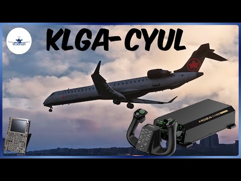 Real CRJ Pilot Flying the Aerosoft CRJ In MSFS 2024. KLGA to CYUL with Moza FFB Yoke #live #msfs2024