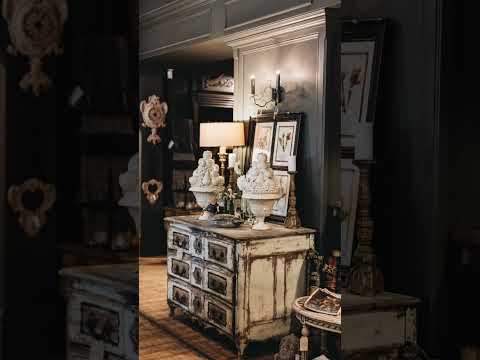 Our Old Bank Atelier Store - A moody feel, showcasing our antique & handmade European finds #antique