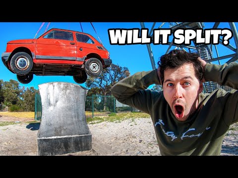 We Dropped A Car On A Giant Axe from 45m (150ft)