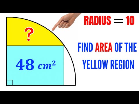 Find area of the Yellow shaded region in the quarter circle | (Blue rectangle) | #math  #maths