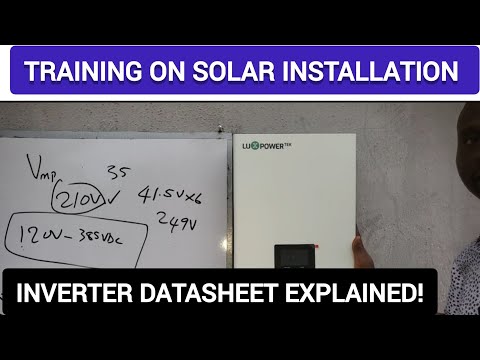 Training on solar and inverter Installation: Inverter Datasheet explained!