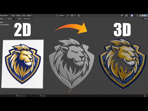 Blender Tutorial - Turn Any 2D Image to 3D Model with Texture - Quick & Easy