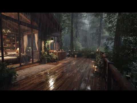 Peaceful Night Rain in the Forest Cabin 🌧 | Gentle Sounds for Deep Sleep