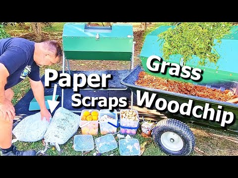 Composting all THIS Plus WOODCHIPS & Grass in a Tumbler Composter