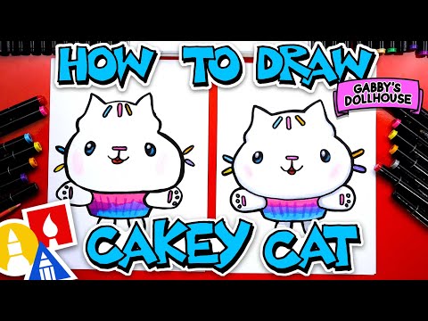 How To Draw Cakey Cat From Gabby's Dollhouse