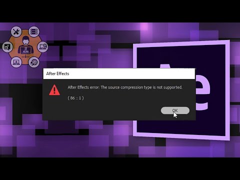 After Effect error. The source compression type is not supported.